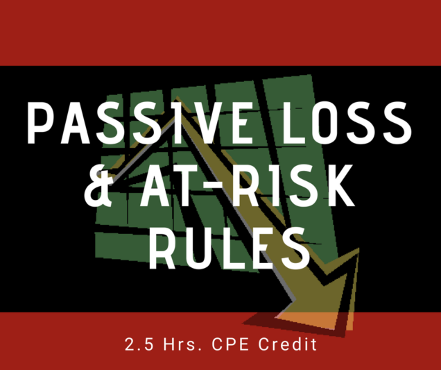 Passive Loss and At Risk Rules online CPE Course